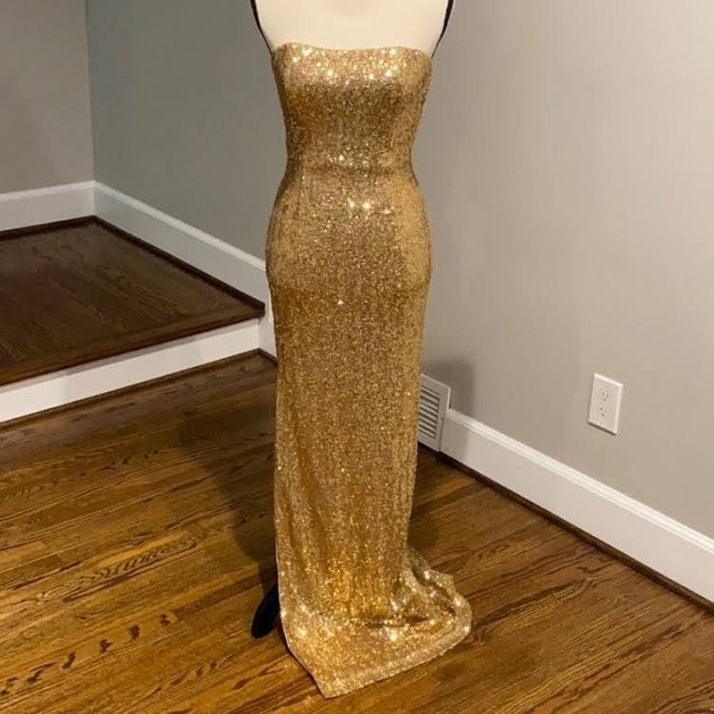 Fredricks Gold Sequin Dress Long